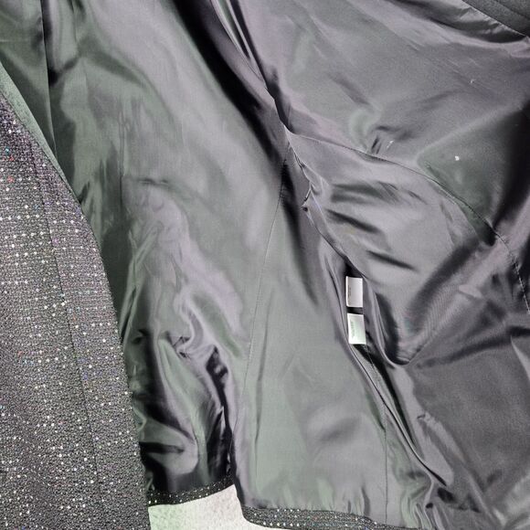 Nine West Open Front Black Sequin Blazer 20W Sparkle Statement Piece Lined Plus - Picture 10 of 16